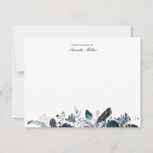 Navy Boho Floral Gepersonaliseerde briefkaart