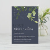 NAVY BOHO GROEN EUCALYPTUS LOOF WATERVERF BEDANKKAART (Staand voorkant)