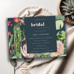 NAVY BOHO PINK FLORAL CACTI FOLIAGE VRIJGEZELLENFE KAART<br><div class="desc">Een perfect bruiloft collectie voor hen die op zoek zijn naar een smaakvol, elegant levendig cactus-thema. De design van het cactussen en het sachelesultaat worden met de hand in de waterverf geschilderd. Pas het aan met jouw naam, uw trouwdatum, en ben zeker om een speciaal bericht te omvatten. Veel design...</div>