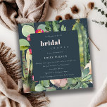 NAVY BOHO PINK FLORAL CACTI FOLIAGE VRIJGEZELLENFE KAART<br><div class="desc">Een perfect bruiloft collectie voor hen die op zoek zijn naar een smaakvol, elegant levendig cactus-thema. De design van het cactussen en het sachelesultaat worden met de hand in de waterverf geschilderd. Pas het aan met jouw naam, uw trouwdatum, en ben zeker om een speciaal bericht te omvatten. Veel design...</div>