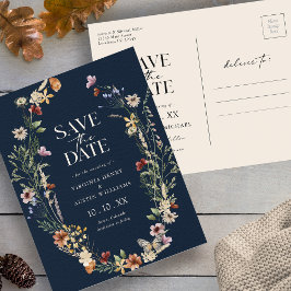 Navy Boho redt het Date Briefkaart