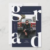 Navy Bold Typografie Klasse van 2024 Afstuderen Kaart (Voorkant)