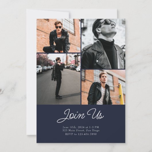 Navy Bold Typografie Klasse van 2024 Afstuderen Kaart (Achterkant)