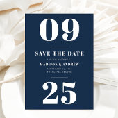 Navy Bold Typografie Save the Date