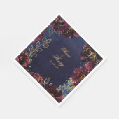 Navy Bordeaux Wedding 6 Inch Square Luncheon Servet (Hoek)