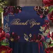 Navy Bordeaux Wedding Hartelijk dank RSVP Kaartje