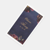 Navy Bordeaux Wedding Servet (Hoek)