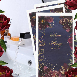 Navy Bordeaux Wedding Servet