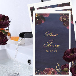 Navy Bordeaux Wedding Servet