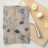 Navy Botanical Wildflower Kitchen Towels Theedoek (Quarter Fold)