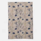 Navy Botanical Wildflower Kitchen Towels Theedoek (Verticaal)