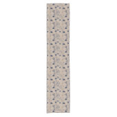 Navy Botanical Wildflower Table Runner Korte Tafelloper (Voorkant)