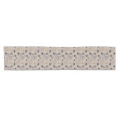 Navy Botanical Wildflower Table Runner Korte Tafelloper (Horizontaal)