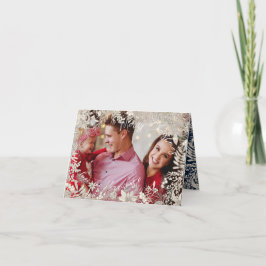 Navy Botanicals Bloemen 1 foto Boog Kerstmis Feestdagen Kaart