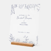 Navy Botanisch Vrijgezellenfeest Acryl Welkomstbor Acryl Bord (Hoek)