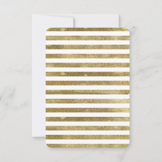 Navy Bourgogne Bloemen Gouden Glitter Stripes RSVP (Achterkant)