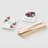 Navy Bourgogne Blush Roze Pioenbruiloft Handwaaier (Niet-gemonteerd)