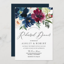 Navy, Bourgogne en Blush Floral repesal Dinner