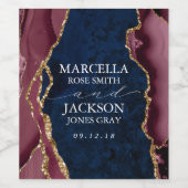 Navy, Bourgogne en goudoornhuwelijk Wijn Etiket (Enkel label)