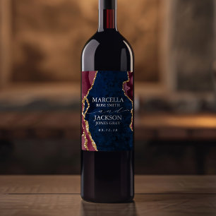 Navy, Bourgogne en goudoornhuwelijk Wijn Etiket