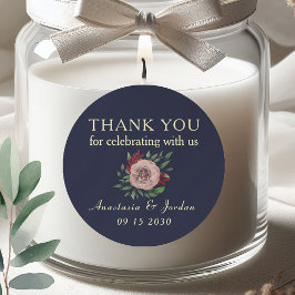 Navy Bourgogne Fall Wedding Dank u Ronde Sticker