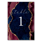 Navy, Bourgogne & Gold Agate Table Kaart (Voorkant)