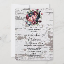 Navy Bourgogne Roze Pioenhout Brunch & Bubbly Kaart