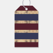 Navy Bourgondië en gouden bloemenbruiloft Cadeaulabel (Achterkant)