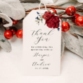 Navy Bourgondië Floral bruiloft dank u Cadeaulabel