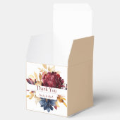 Navy Bourgondie Herfst Aquarel Bloemen Bedankdoosjes (Geopend)