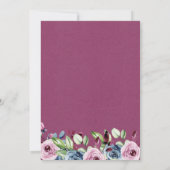 Navy Bourgondië Modern Floral Couples Baby shower Kaart (Achterkant)