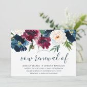 Navy Bourgondië Rode Bourgondië Bloemrijke hernieu Kaart (Staand voorkant)