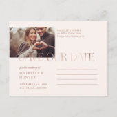 Navy Bourgondië Waterverf Foto Save Our Date Aankondigingskaart (Achterkant)