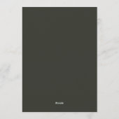 Navy Bourgondische Barokke Bruiloft Kaart (Achterkant)