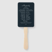 Navy Bourgondische Herfst Floral krans bruiloft Handwaaier (Achterkant)