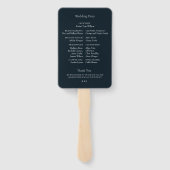 Navy Bourgondische Herfst Floral krans bruiloft Handwaaier (Achterkant)