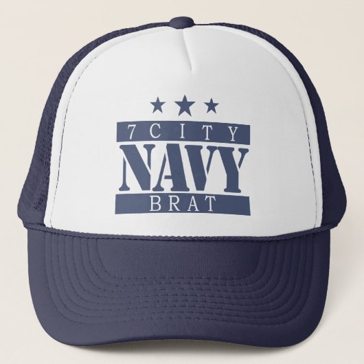 NAVY Brat - Blue Logo Trucker Pet (Voorkant)
