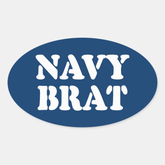 NAVY BRAT OVALE STICKER (Voorkant)