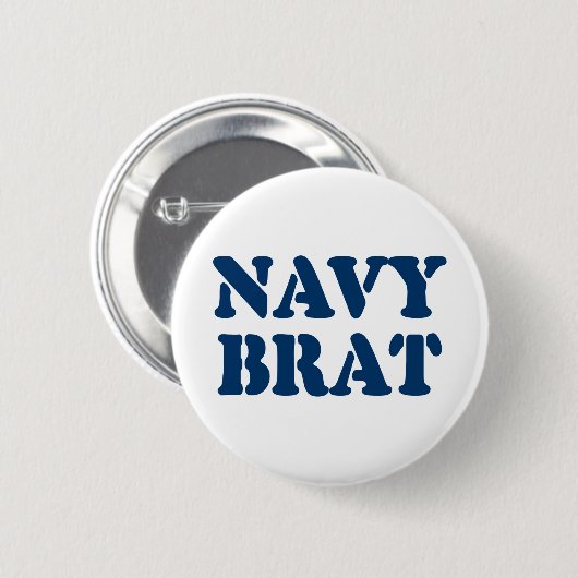 NAVY BRAT RONDE BUTTON 5,7 CM (Voorkant /achterkant)