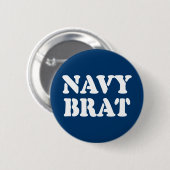 NAVY BRAT RONDE BUTTON 5,7 CM (Voorkant /achterkant)
