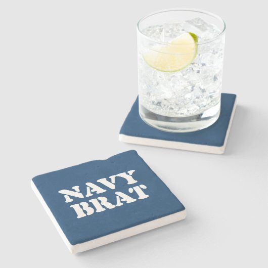 NAVY BRAT STENEN ONDERZETTER (Zijkant)