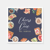 Navy Bridal Brunch Waffles Pannenkoeken Servet (Voorkant)