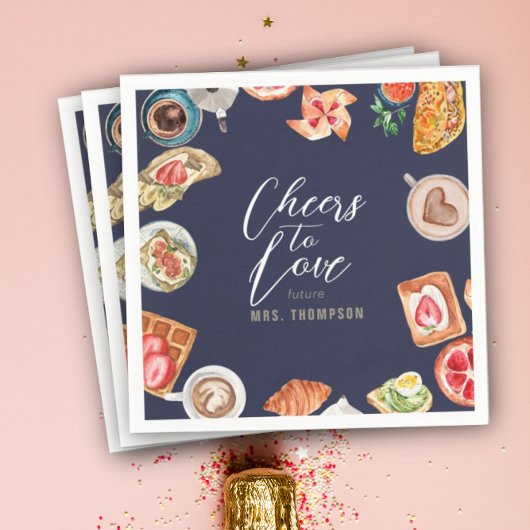 Navy Bridal Brunch Waffles Pannenkoeken Servet