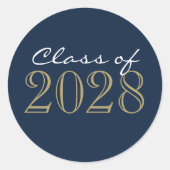 Navy Bronze Gold Afstuderen Envelope Seal Stickers (Voorkant)