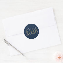 Navy Bronze Gold Afstuderen Envelope Seal Stickers