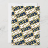 Navy & Bronze Modern Afstuderen Foto Aankondiging (Achterkant)