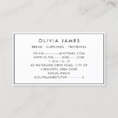 Navy Brood Patroon Bakkerij Gebak Chef-kok en Cate Visitekaartje (Achterkant)