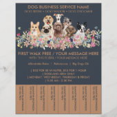 Navy Brown Briet Dog Walker Budget Tickets Flyer (Voorkant)