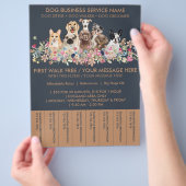 Navy Brown Briet Dog Walker Budget Tickets Flyer (Hand)