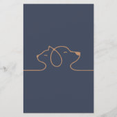 Navy Brown Cute Dog Cat Logo Report boarding (Achterkant)